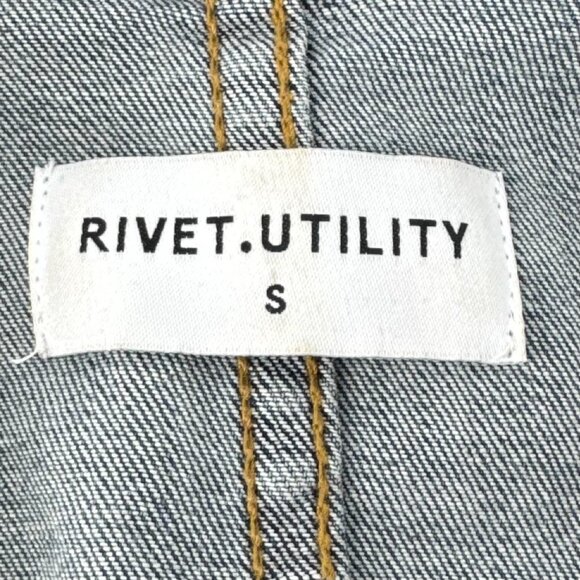 Rivet Utility Rebel Short Sleeve Denim Jumpsuit Stone Wash Blue Size Small - Picture 11 of 13